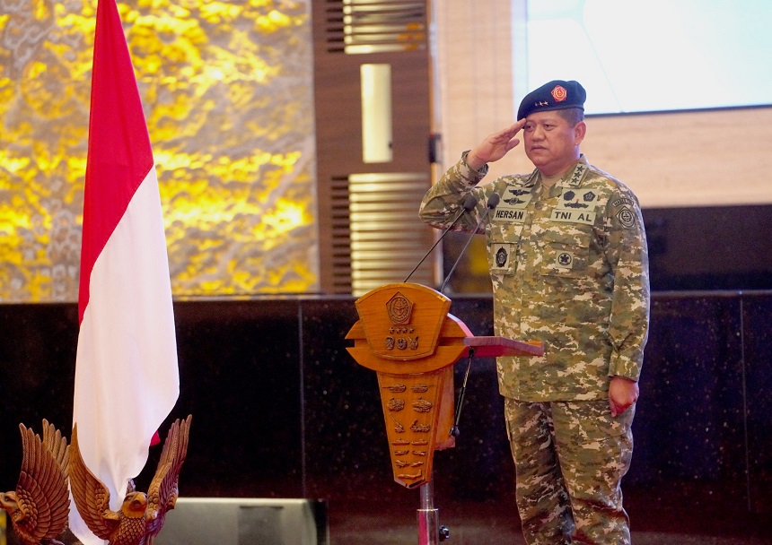 54 Perwira Tinggi TNI Naik Pangkat, Irjen TNI Hersan Pimpin Upacara di Mabes TNI