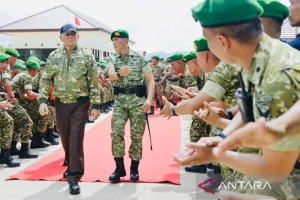 Menhan Sjafrie Cek Kesiapan Yonif TP 845 Ksatria Satam di Belitung Timur