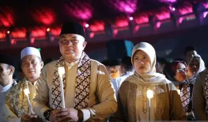 Ribuan Warga Ikut Pawai Obor di Pakansari, Dipimpin Bupati Bogor Rudy Susmanto