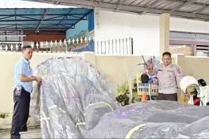 Polres Ponorogo Amankan Balon Udara Liar 10 Meter di Desa Cekok Babadan