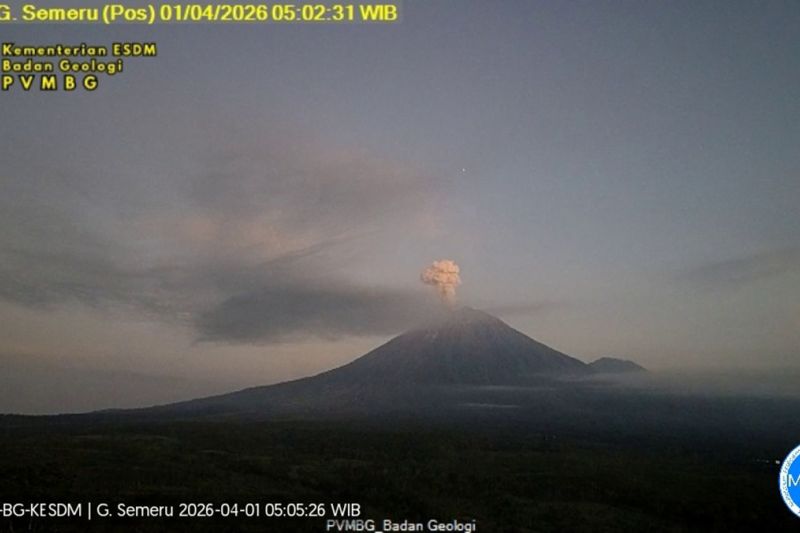 Gunung Semeru Alami 16 Kali Gempa Letusan Selama Enam Jam Terakhir