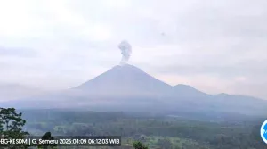 Gunung Semeru Alami Empat Kali Erupsi pada Kamis
