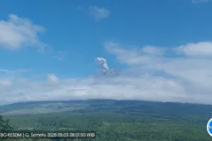 Gunung Semeru Erupsi dengan Tinggi Letusan Capai 900 Meter