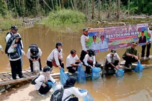 Penebaran 20 Ribu Benih Ikan di Perairan Desa Malungai Kalteng