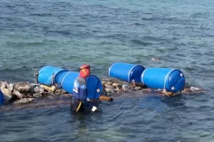 Kepulauan Seribu Pasang Bronjong untuk Lindungi Pesisir Pulau Lancang