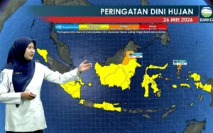 Cuaca Hari Ini, Selasa (16/5), BMKG Prakirakan Hujan Ringan Mendominasi Sebagian Besar Wilayah Indonesia 