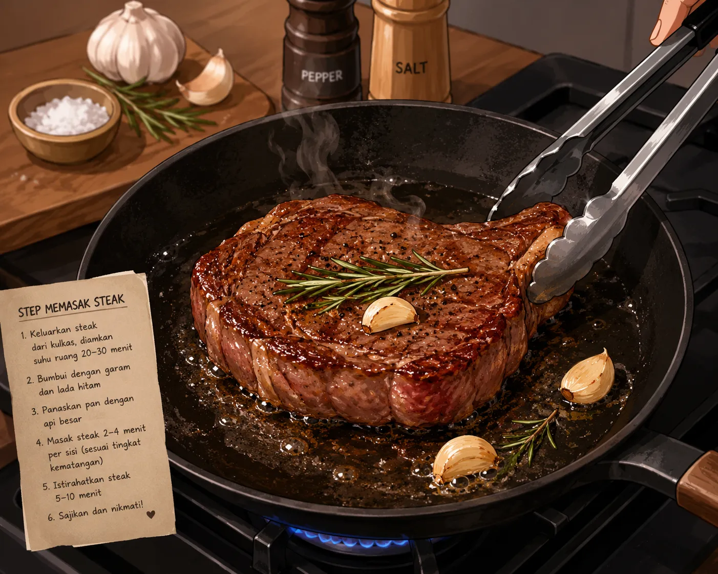 Membuat Steak Daging Kambing dan Sapi dari Bahan Daging Q...
