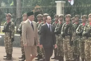 Menhan Sjafrie Sjamsoeddin Terima Kunjungan Kehormatan Menhan Qatar