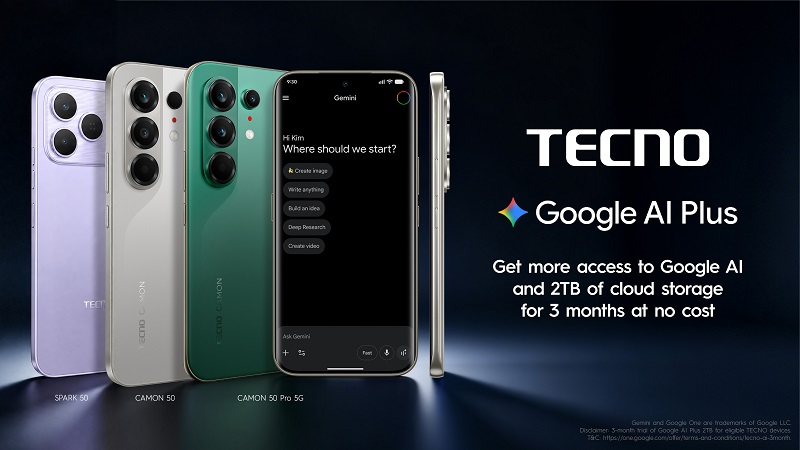 Tecno Berikan Akses Google AI Plus Gratis Tiga Bulan untu...