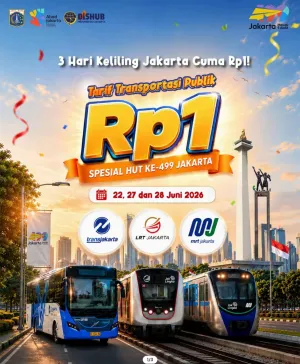 Transportasi Publik Jakarta Tarif Rp1 Selama Tiga Hari, Catat Tanggal dan Ketentuannya