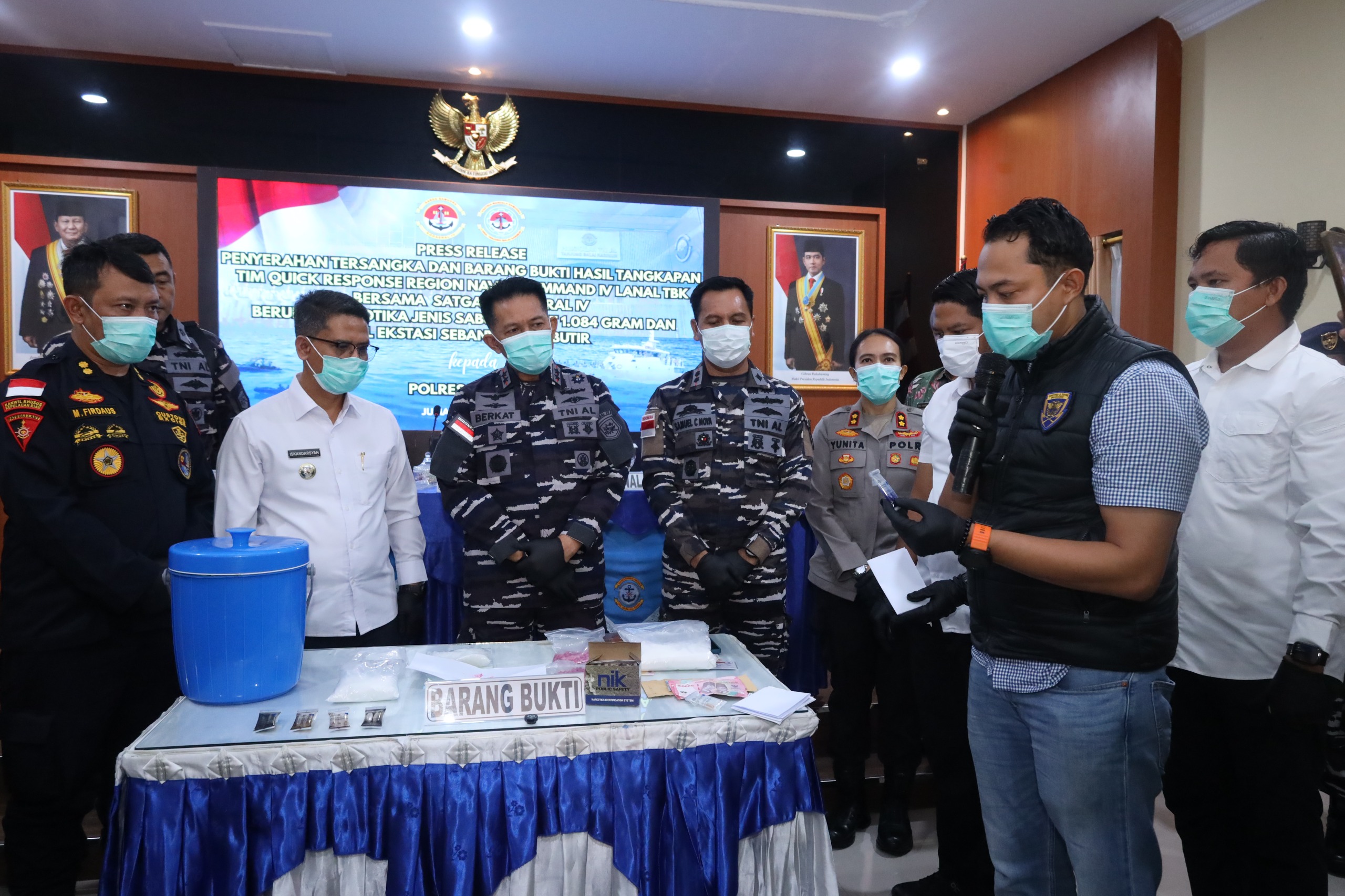 TNI AL Gagalkan Penyelundupan Sabu dan Ekstasi dari Malaysia