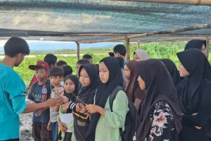 50 Pelajar SD di Parigi Moutong Diedukasi Pentingnya Mangrove dan Pemilahan Sampah.