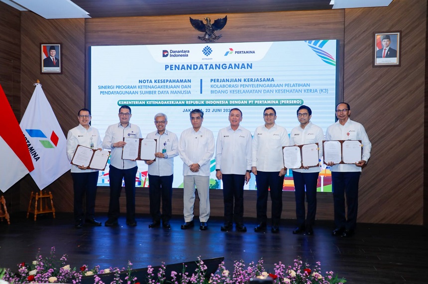 Kemnaker dan Pertamina Perkuat Kolaborasi Pengembangan SDM dan Pelatihan Vokasi K3.