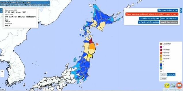 Gempa Kuat M6,9 Melanda Jepang Timur Laut, Tak Ada Pering...