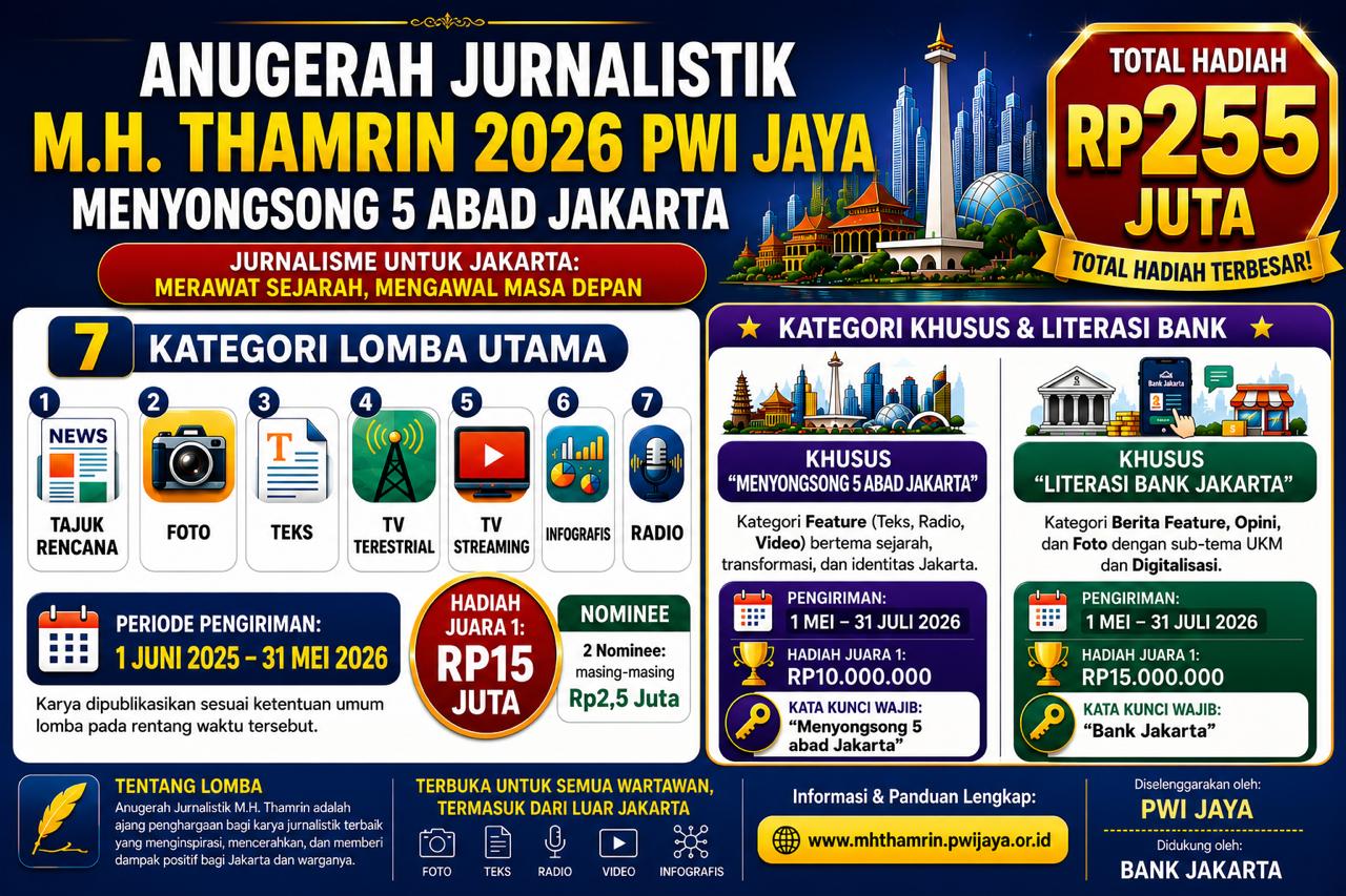 Gubernur Pramono Anung Dukung Anugerah Jurnalistik M.H. Thamrin 2026