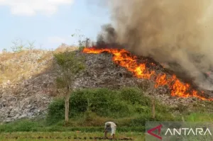 TPA Pakusari Jember Terbakar Diduga Akibat Puntung Rokok