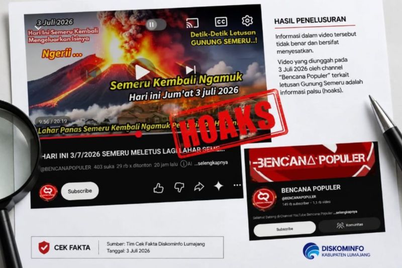 Viral Video Erupsi Gunung Semeru Ternyata Hoaks, Pemkab L...