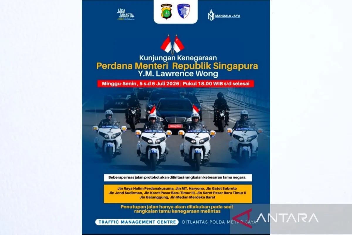 Rombongan PM Singapura akan Melintas, Arus Lalu Lintas di...