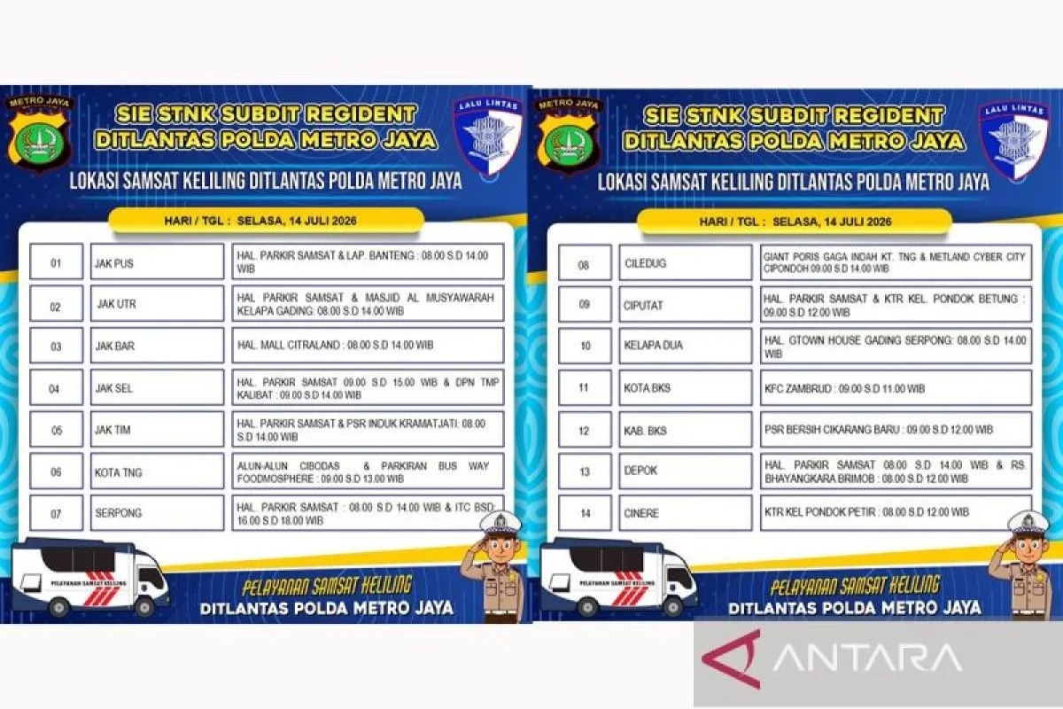 Samsat Keliling Hari Ini Tersebar di Jadetabek, Hanya Melayani Bayar PKB Tahunan!