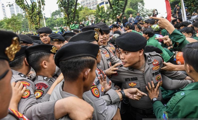 Demo di Jakarta Pusat Hari Ini, 418 Personel Gabungan Dis...