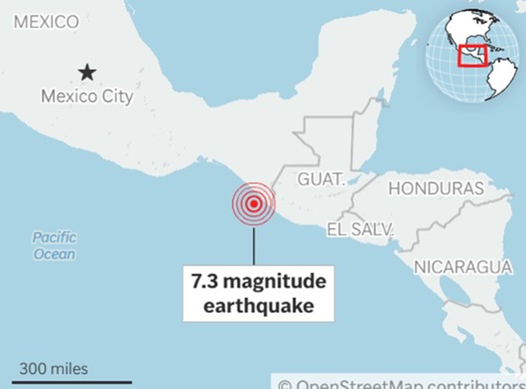 Gempa Bumi Kuat M7,3 Mengguncang Perbatasan Meksiko-Guate...