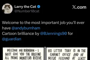 Larry the Cat Sambut PM Baru Inggris dengan Pesan Jenaka: Tolong Jangan Abaikan Aku