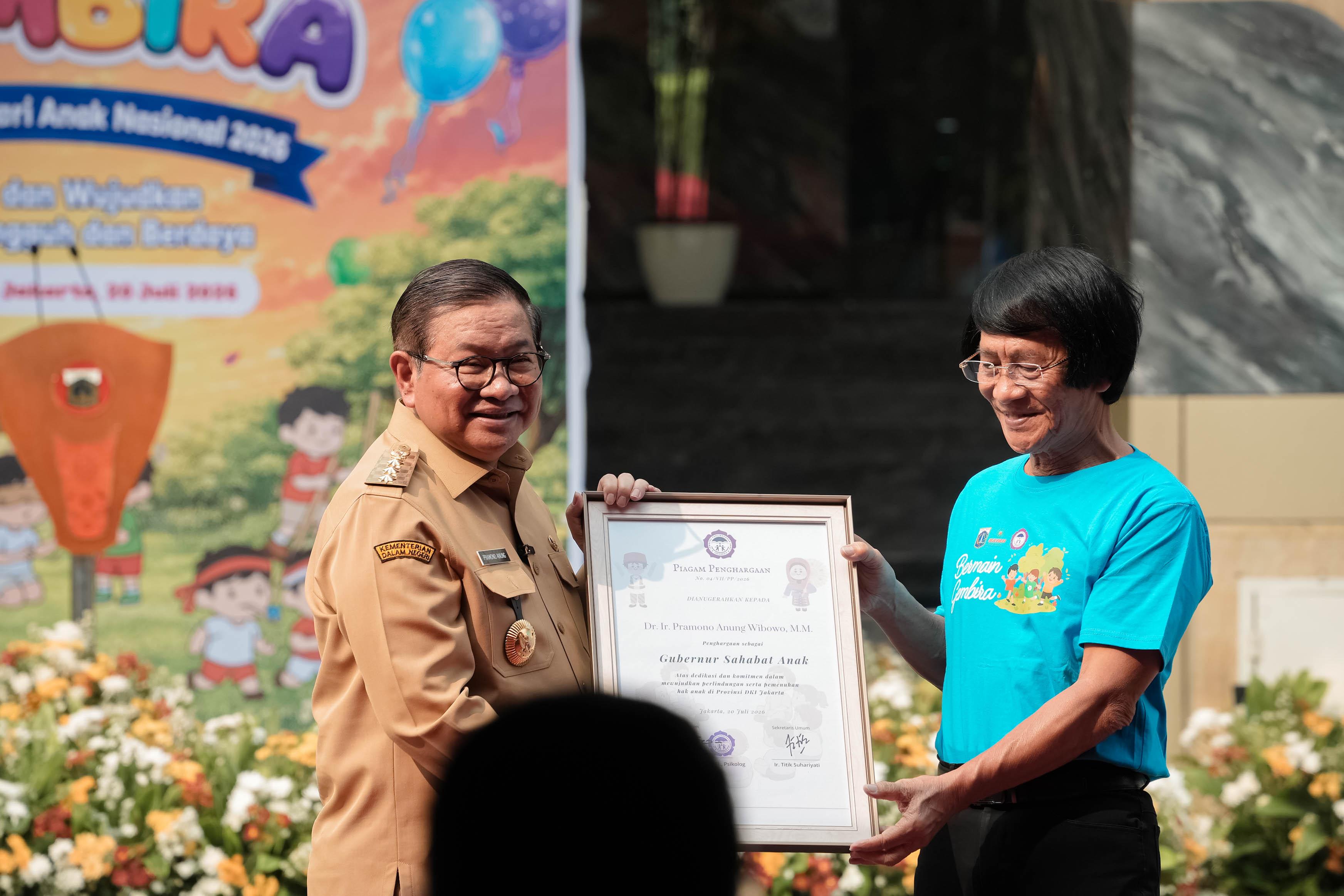 Raih Penghargaan Kak Seto, Gubernur Pramono Anung Tegaska...