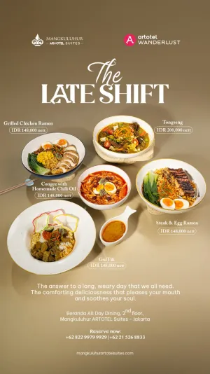 Promo Kuliner Malam "The Late Shift" Hadir di Mangkuluhur ARTOTEL Suites