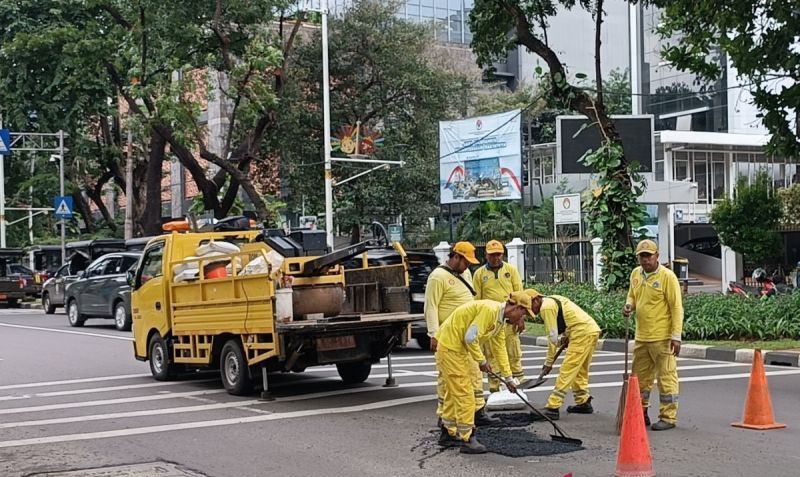 Sembilan Titik Jalan di Jakpus Diperbaiki, Prioritas di J...