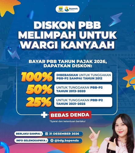 Pemkot Bandung Beri Insentif Diskon PBB hingga 100 Persen...