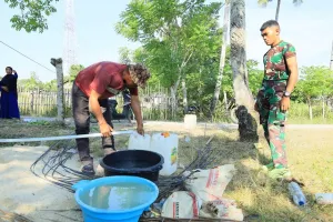 Kabar Bahagia dari TMMD ke-129, Sumber Mata Air Tawar Ditemukan di Desa Bokimaake.