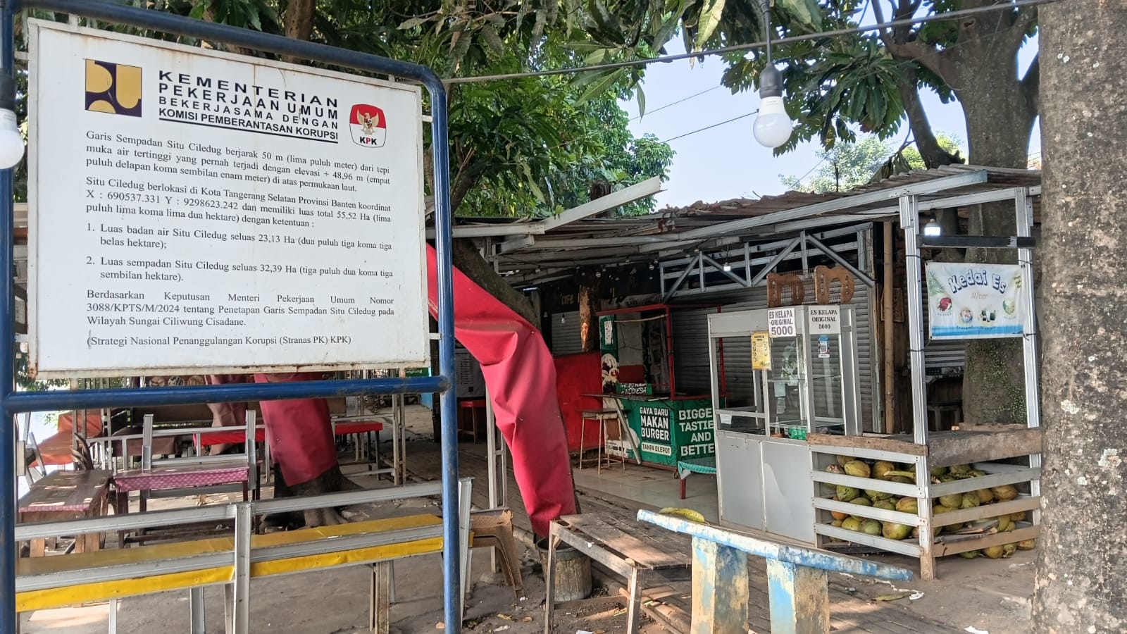 Dinilai Ganggu Fungsi Sempadan, GANESPA Minta Gubernur Banten Tertibkan Warung Liar di Bantaran Setu Ciledug Pamulang