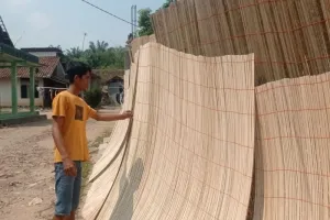 Musim Kemarau Bawa Berkah, Omzet Perajin Tirai Sawit di Lebak Melonjak 100 Persen