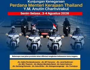 Polisi Gelar Rekayasa Lalin Selama Kunjungan PM Tailan