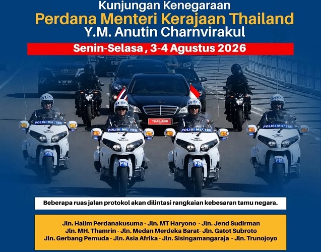Polisi Gelar Rekayasa Lalin Selama Kunjungan PM Tailan
