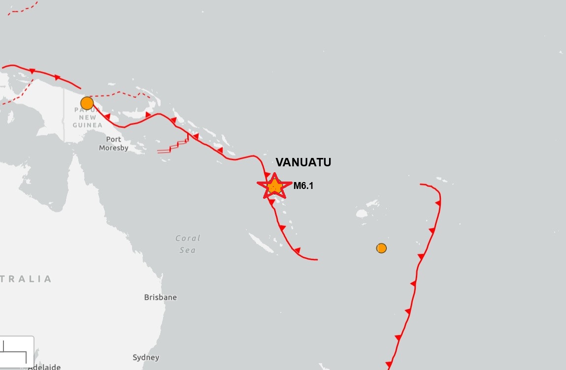 Gempa Bumi M6,1 Melanda Lepas Pantai Vanuatu di Pasifik S...