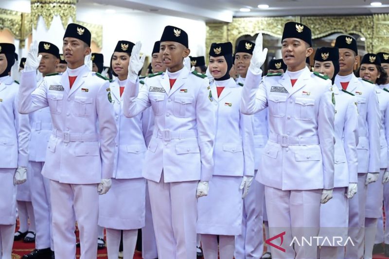 Paskibraka Siap Jalankan Tugas Kibarkan Merah Putih di Istana Merdeka.