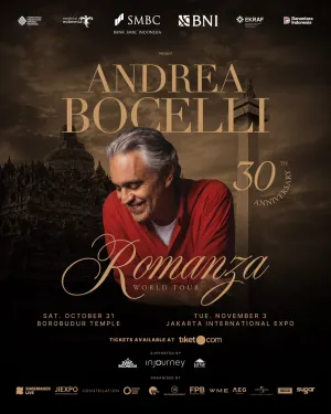 Andrea Bocelli Gelar Konser di Borobudur dan Jakarta, Cek Harga Tiket dan Jadwalnya