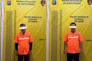 Polres Bengkalis Tetapkan 2 Tersangka Kasus Kebakaran Lahan di Desa Damai.