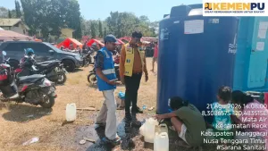 KemenPU Tambah Fasilitas Air Minum dan Sanitasi Darurat untuk 2.623 Pengungsi Gempa di Reok, Manggarai