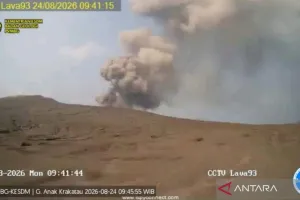 Gunung Anak Krakatau Erupsi Lagi, Kolom Abu Capai Ratusan Meter