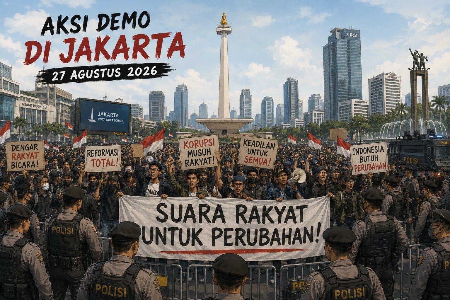 Rencana Demo di Jakarta 27 Agustus. Ada Kubu Siapa Saja dan Apa Misinya ?