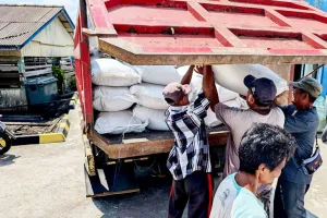 Bulog Natuna Libatkan Aparat Kecamatan Salurkan Bantuan Pangan