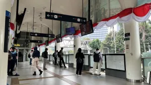 Halte Dukuh Atas Terpantau Lengang karena Banyak Pekerja WFH