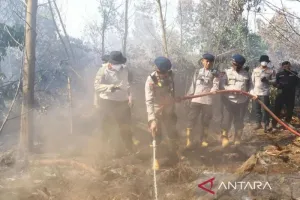 Tingkatkan Efektivitas Pemadaman Karhutla Gambut, Polda Kalimantan Selatan Gunakan Cairan Tepung