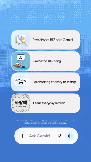 Google Gemini Gandeng BTS, Hadirkan Empat Fitur Interaktif untuk Pengguna