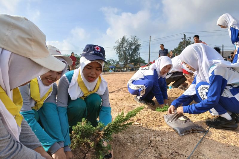 PT Timah Bersama Pemkab Bangka Barat Tanam Ratusan Pohon Endemik