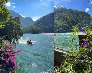 Viral Spot Bugenvil Danau Sarangan Mirip Lake Como Italia, Lokasi Syuting Star Wars Attack of the Clones