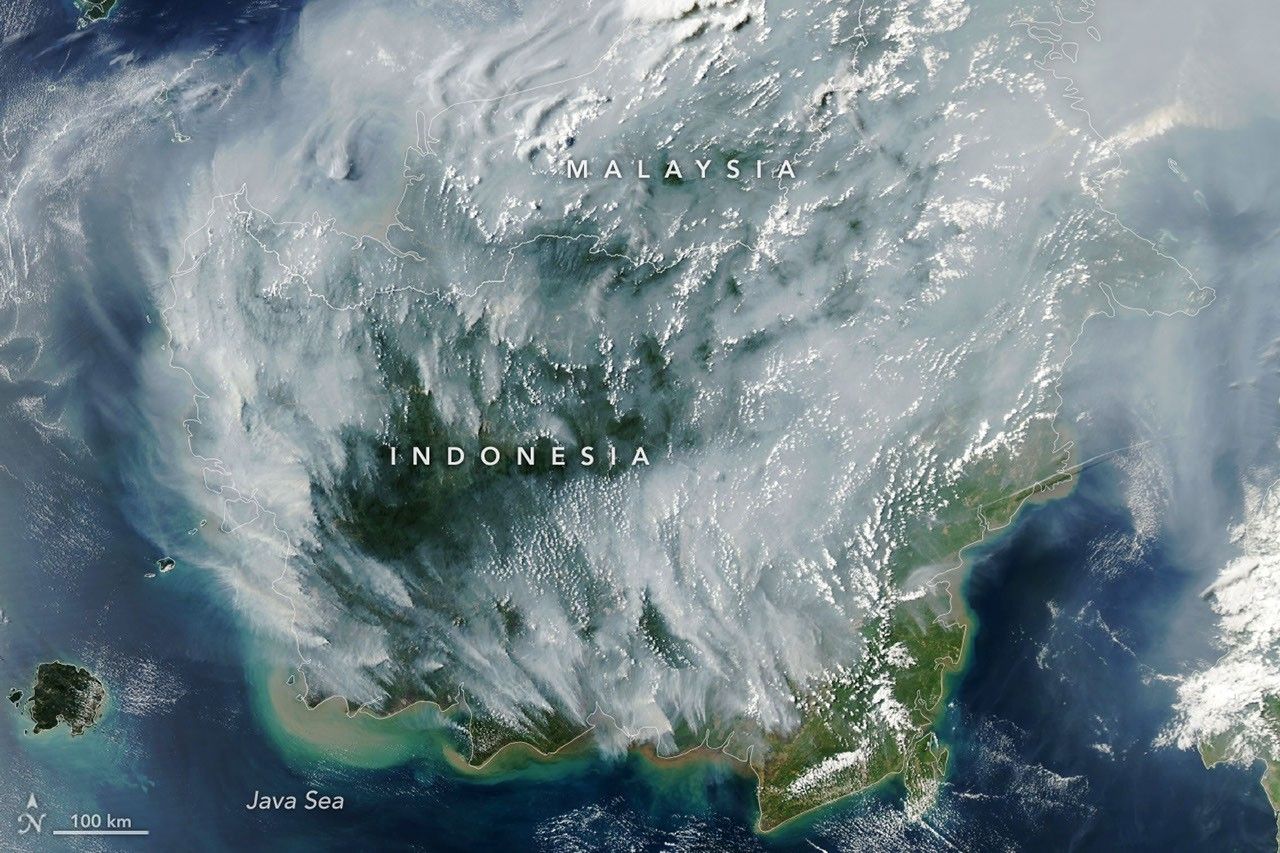 NASA Soroti Karhutla Indonesia, Citra Satelit Ungkap Keba...