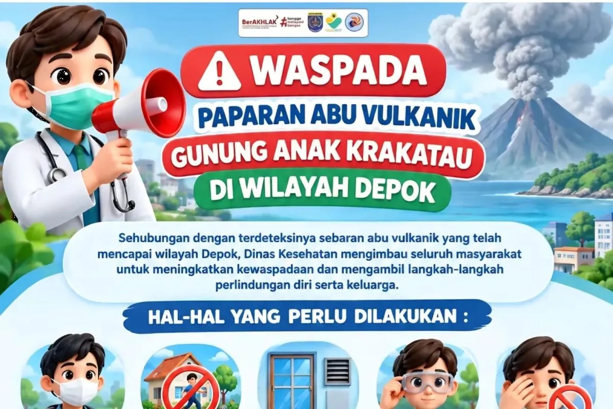 Dinkes Depok Imbau Warga Lindungi Diri dari Paparan Abu V...
